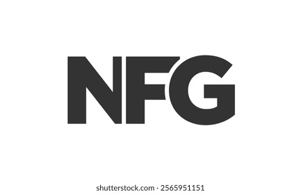 NFG logo design template with strong and modern bold text. Initial based vector logotype featuring simple and minimal typography. Trendy company identity ideal for businesses brand presence.