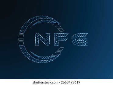 NFG low poly letter logo vector design. NFG lower poly logo design. Low poly logo.