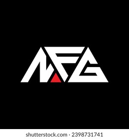 NFG triangle letter logo design with triangle shape. NFG triangle logo design monogram. NFG triangle vector logo template with red color. NFG triangular logo Simple, Elegant, and Luxurious design.