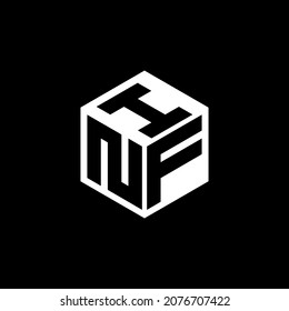 NFI letter logo design with black background in illustrator, vector logo modern alphabet font overlap style. calligraphy designs for logo, Poster, Invitation, etc.	