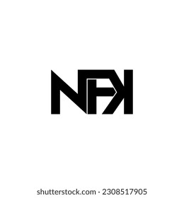 nfk typography letter monogram logo design