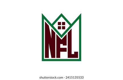 NFL initial letter real estate builders logo design vector. construction ,housing, home marker, property, building, apartment, flat, compartment, business, corporate, house rent, rental, commercial 