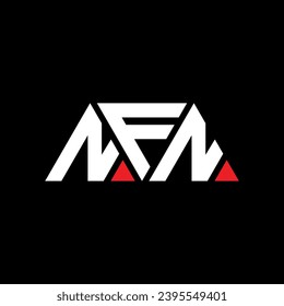 NFN triangle letter logo design with triangle shape. NFN triangle logo design monogram. NFN triangle vector logo template with red color. NFN triangular logo Simple, Elegant, and Luxurious design.