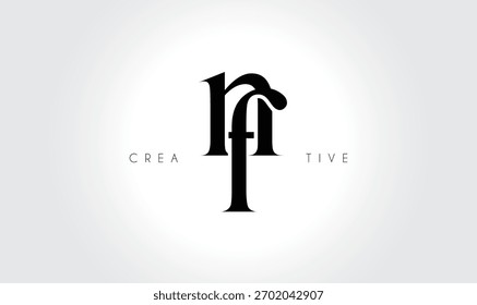 NFnf Elegant Serif Monogram Logo – Luxury Lowercase Typographic Lettermark for Modern Branding