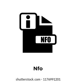 Nfo icon vector isolated on white background, logo concept of Nfo sign on transparent background, filled black symbol