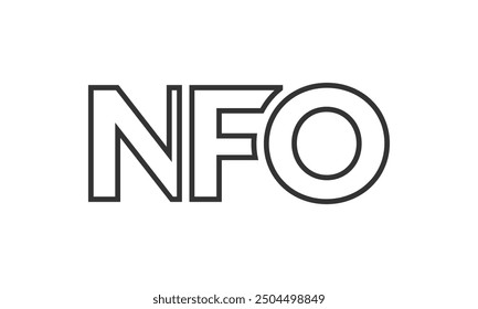 NFO logo design template with strong and modern bold text. Initial based vector logotype featuring simple and minimal typography. Trendy company identity ideal for businesses brand presence.