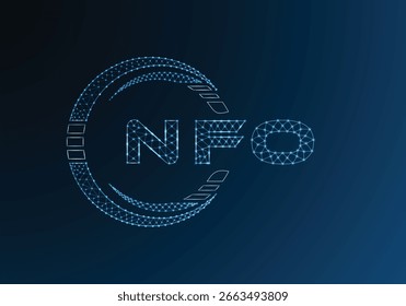 NFO low poly letter logo vector design. NFO lower poly logo design. Low poly logo.