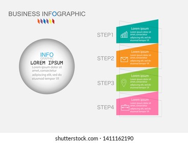 nfographic template with four steps or options vector eps10 illustration.