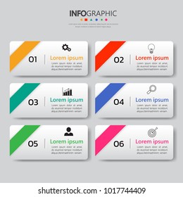 nfographics design template,3D Business concept with 6 steps or options, can be used for workflow layout, diagram, annual report, web design.Creative banner,label vector.