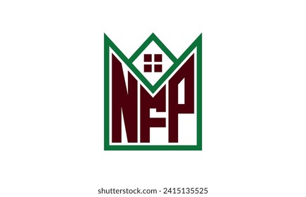 NFP initial letter real estate builders logo design vector. construction ,housing, home marker, property, building, apartment, flat, compartment, business, corporate, house rent, rental, commercial 
