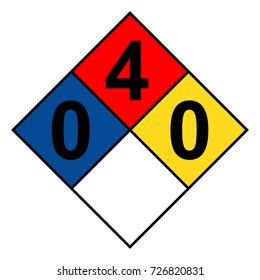 NFPA 704 diamond 0-4-0 sign, vector illustration.
