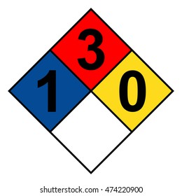 NFPA 704 diamond 1-3-0-0 sign, vector illustration