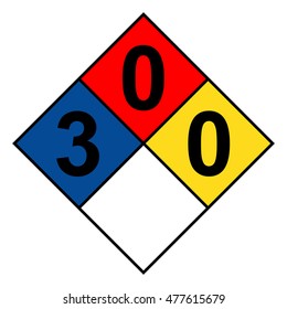 NFPA 704 diamond 3-0-0 sign, vector illustration