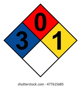 NFPA 704 diamond 3-0-1 sign, vector illustration