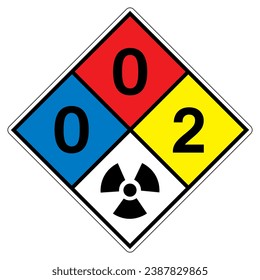 NFPA Diamond 704 0-0-2 RAD Symbol Sign, Vector Illustration, Isolate On White Background Label. EPS10