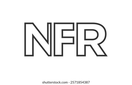 NFR logo design template with strong and modern bold text. Initial based vector logotype featuring simple and minimal typography. Trendy company identity ideal for businesses brand presence.