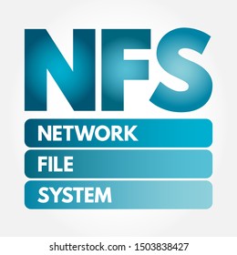 NFS - Network File System acronym, technology concept background