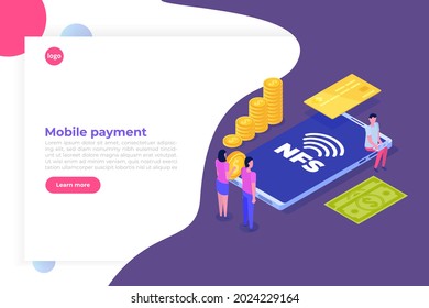 NFS - Network File System isometric. Vector illustration.