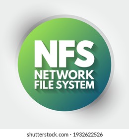NFS: acrónimo de Network File System, fondo de concepto de tecnología