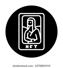 Nft art color line icon. Digital crypto art. Outline pictogram for web page, mobile app, promo