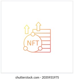 NFT asset gradient icon. Unique digital assets. Growth. Cryptocurrency concept. Isolated vector illustration.Suitable to banners, mobile apps and presentation