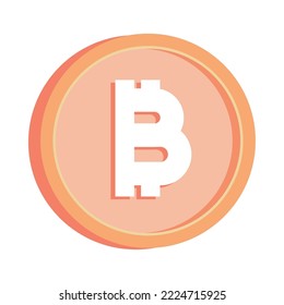 NFT bitcoin money icon flat vector
