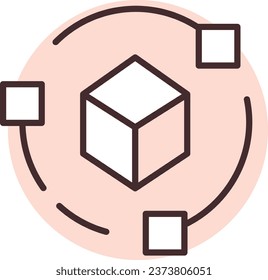 Bloque NFT, ilustración o icono, vector sobre fondo blanco.