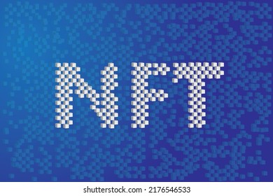 nft blockchain block background Non-fungible tokens background 