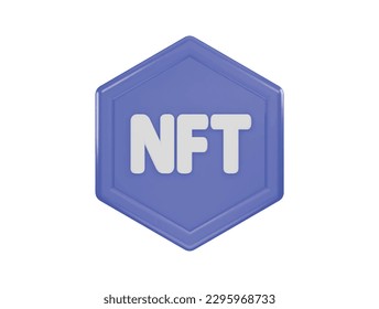 nft blockchain icon 3d rendering vector illustration