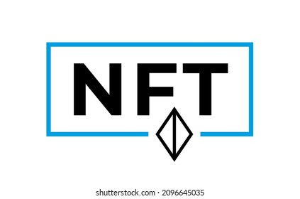 NFT Blockchain simple banner. Non Fungible Token background template.