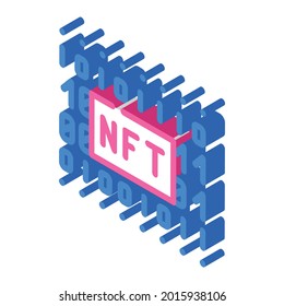 nft code isometric icon vector. nft code sign. isolated symbol illustration