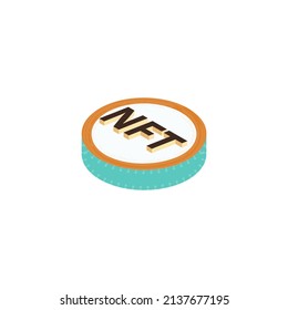 Ilustración vectorial isométrica de monedas NFT