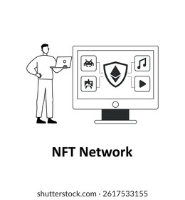 NFT Coin Vector Illustration which can easily modify or edit

