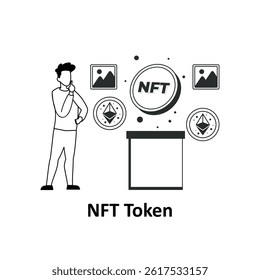 NFT Coin Vector Illustration which can easily modify or edit

