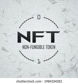 NFT cover with low poly network. Eps 10 vector file.