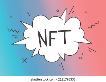 NFT Creative Title. Non Fungible Tokens Vector Illustration Template.