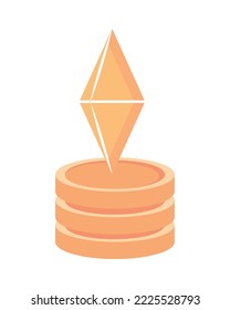 NFT crypto ethereum icon flat vector