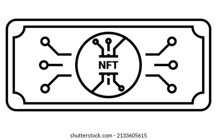 NFT currency. Thin line icon for graphical user interface. Vector illustration on white background.