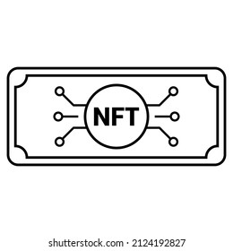 NFT como moneda.  Icono vector para ui, ux diseño.