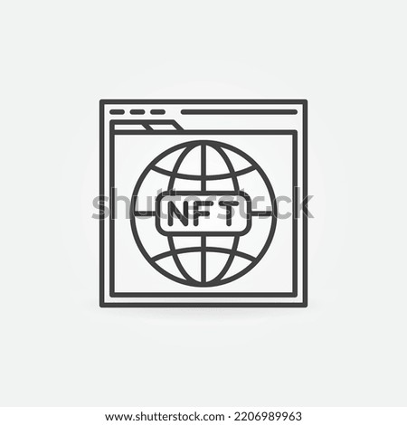NFT Domain Names outline icon. Browser with Internet Address vector line concept symbol