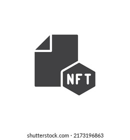 NFT file vector icon. filled flat sign for mobile concept and web design. Non fungible token document glyph icon. Symbol, logo illustration. Vector graphics