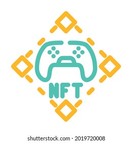 nft und Spiele Farbe Symbol Vektorgrafik. Nft und Spielzeichen. einzelne Symbolillustration