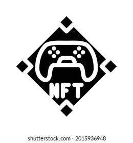 nft and games glyph icon vector. nft and games sign. isolated contour symbol black illustration