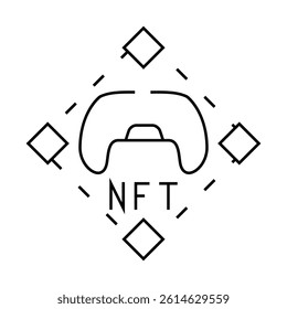 nft and games line icon vector. nft and games sign. isolated contour symbol black illustration