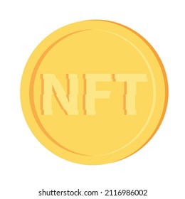 NFT gold coin. Vector illustration