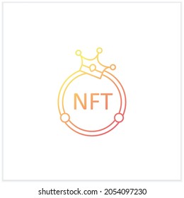 NFT gradient icon. Non fungible token. Unique digital assets. Assets exist in their own cryptosystems. Isolated vector illustration.Suitable to banners, mobile apps and presentation