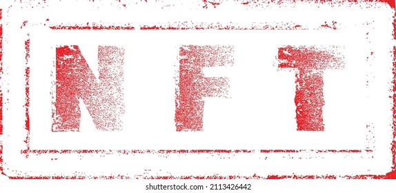 Nft . Grunge stamp .Modern crypto art background . Vector design logo . Abstract contemporary art . 