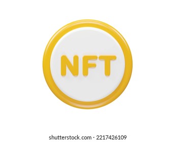 Nft icon 3d rendering illustration