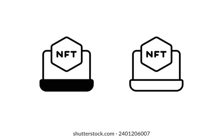 NFT icon design with white background stock illustration