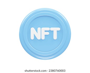 Nft icon illustration 3d rendering transparent element